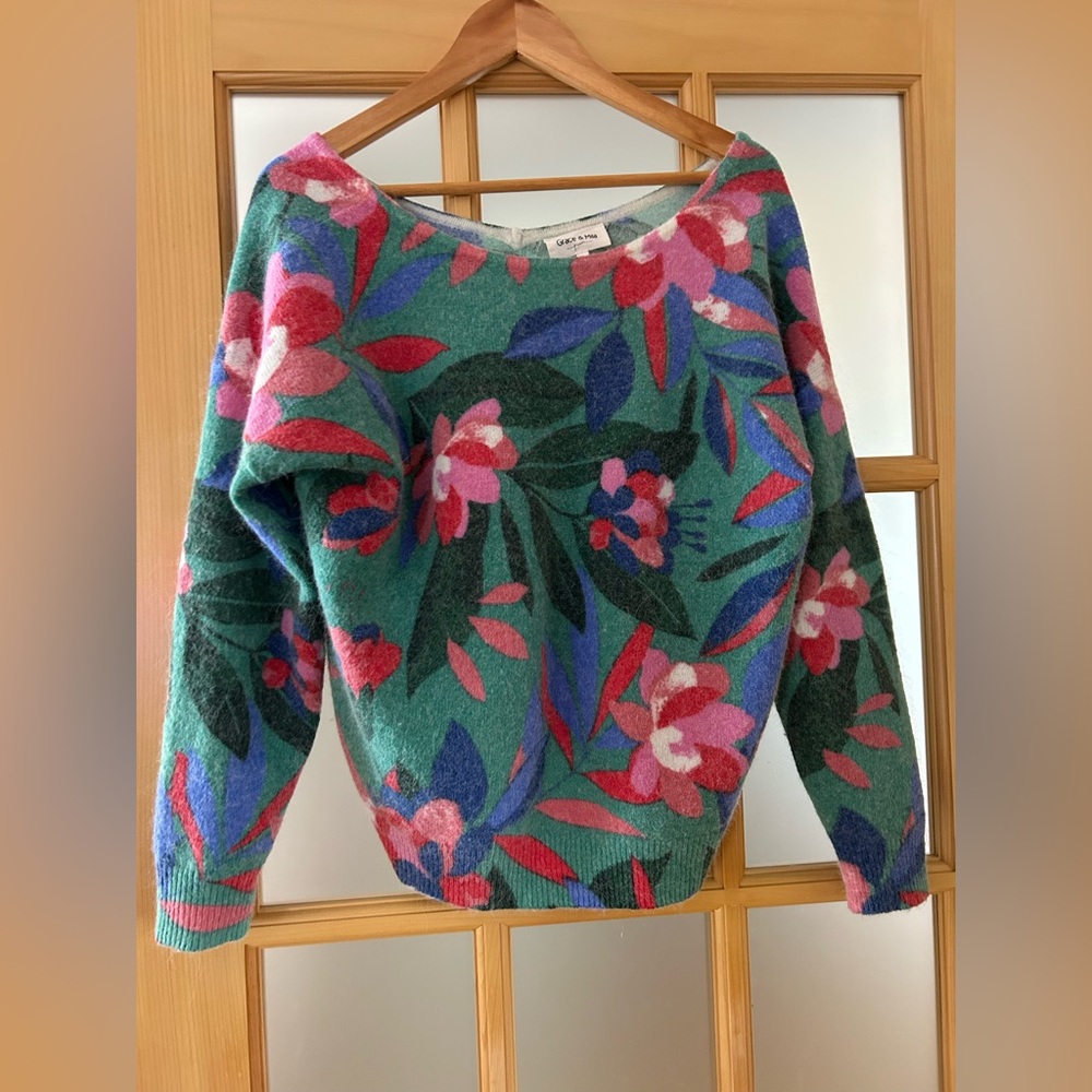 Grace and Mila Floral Alpaca Blend Sweater - Picture 8 of 12